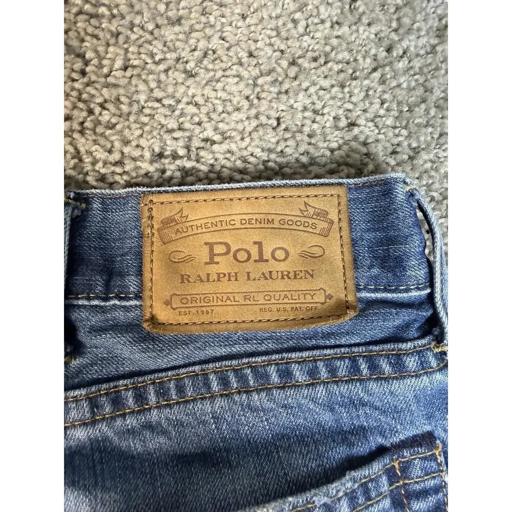 Polo Ralph Lauren Jeans Mens 40x32 Blue Varick Slim Straight Light Wash